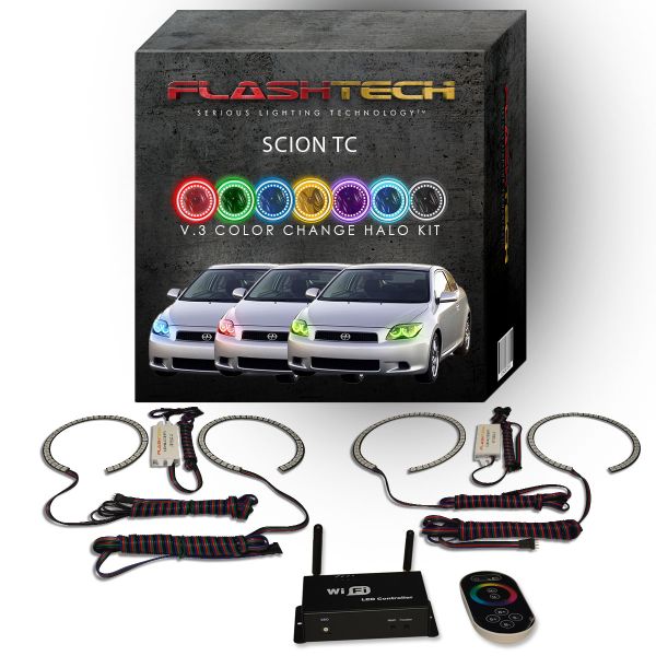 Scion tC 2005-2007 V.3 Fusion Color Change LED Halo Headlight Kit with Wifi Remote
