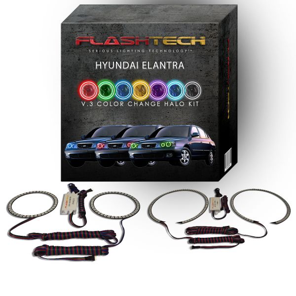 Hyundai Elantra V.3 Fusion Color Change LED Halo Headlight Kit 2001-2003
