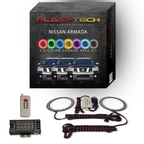 Nissan Armada 2004-2007 V.3 Fusion Color Change LED Halo Fog light Kit with RF Remote