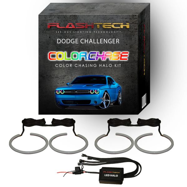 Dodge Challenger Projector ColorChase LED Halo Headlight Kit 2015+