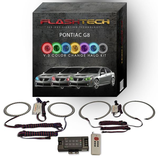 Pontiac G8 2008-2009 V.3 Fusion Color Change LED Halo Headlight Kit with RF Remote