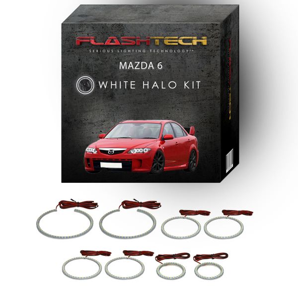 Mazda 6 White LED Halo Headlight Kit 2003-2008