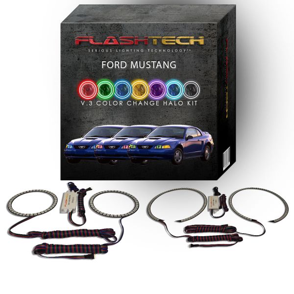 Ford Mustang V.3 Fusion Color Change LED Halo Headlight Kit 1999-2004
