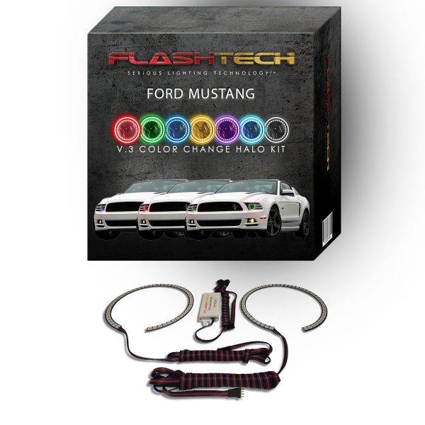 Ford Mustang Projector V.3 Fusion Color Change LED Halo Headlight Kit 2010-2014