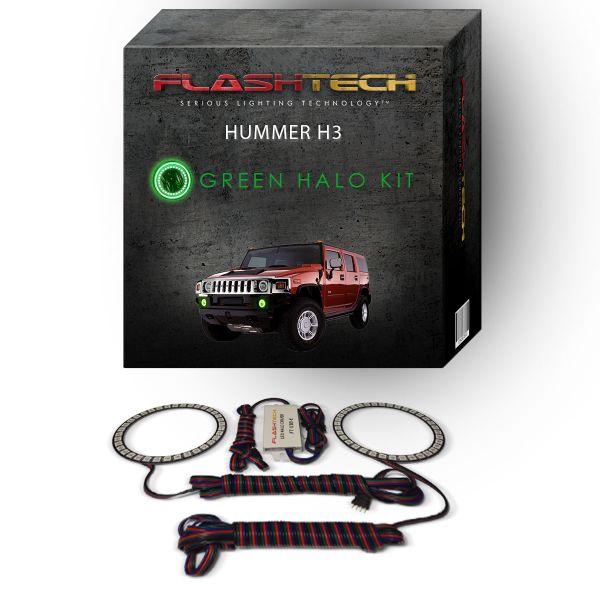 Hummer H3 2006-2010 Green LED Halo Fog light Kit