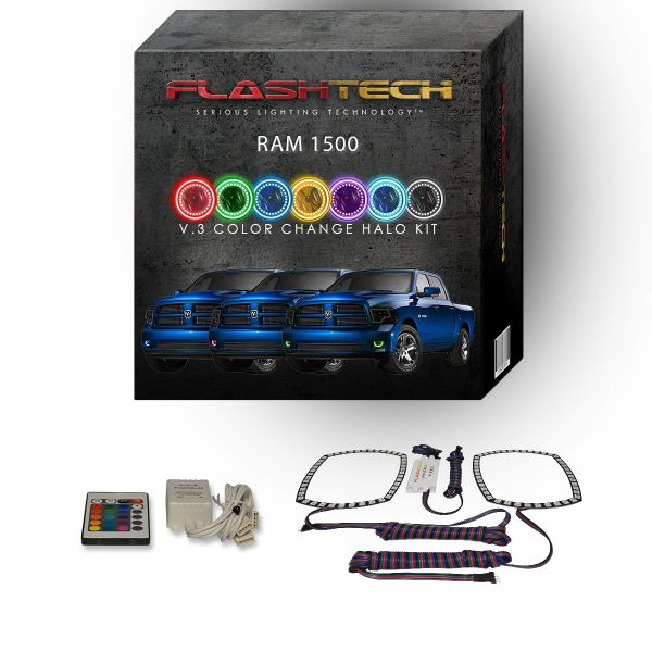Dodge Ram 2013-2014 V.3 Fusion Color Change LED Halo Fog light Kit with IR Remote