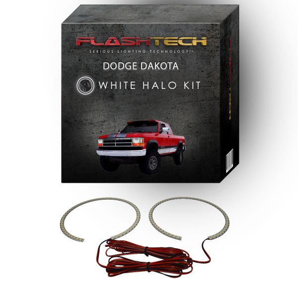 Dodge Dakota White LED Halo Headlight Kit 1991-1996