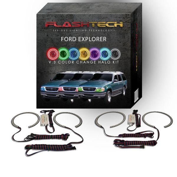 Ford Explorer V.3 Fusion Color Change LED Halo Headlight Kit 1995-2001