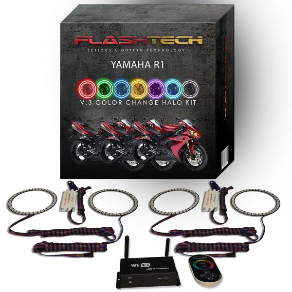 Yamaha R1 2004-2006 V.3 Fusion Color Change LED Halo Headlight Kit with Wifi Remote
