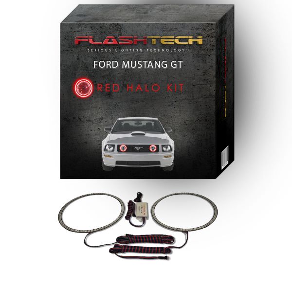 Ford Mustang 2005-2009 Red LED Halo Fog Light Kit