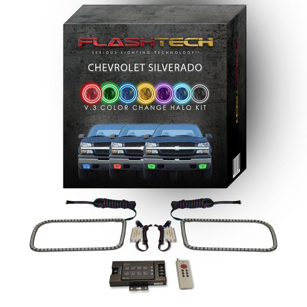 Chevrolet Silverado 2003-2006 V.3 Fusion Color Change LED Halo Fog light Kit with RF Remote