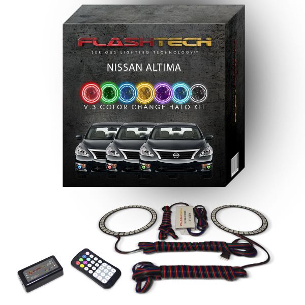 Nissan Altima Sedan 2013-2015 V.3 Fusion Color Change LED Halo Fog light Kit with Colorfuse RF Remote