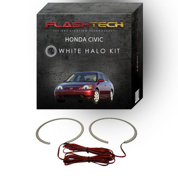 Honda Civic White LED Halo Headlight Kit 2001-2003