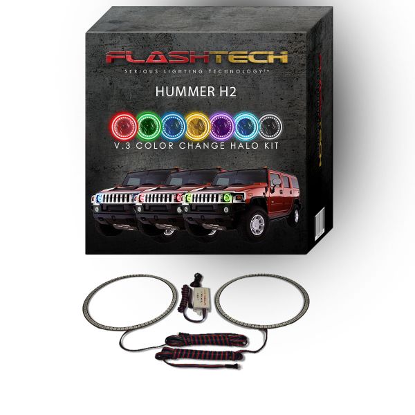 Hummer H2 V.3 Fusion Color Change LED Halo Headlight Kit 2003-2009