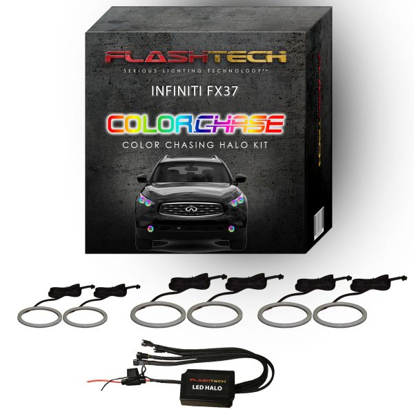 Infiniti FX37 ColorChase LED Halo Headlight and Fog Light Kit 2013-2017