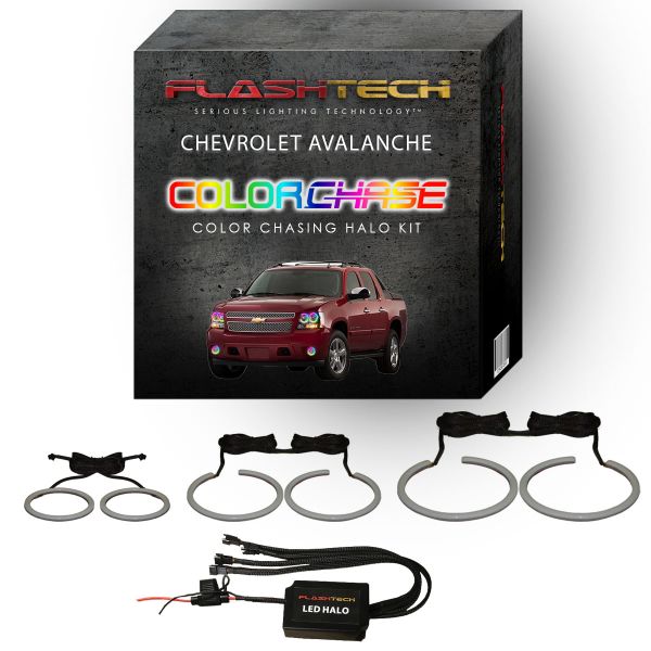 Chevrolet Avalanche ColorChase Headlight & LED Halo Fog Light Kit 2007-2013