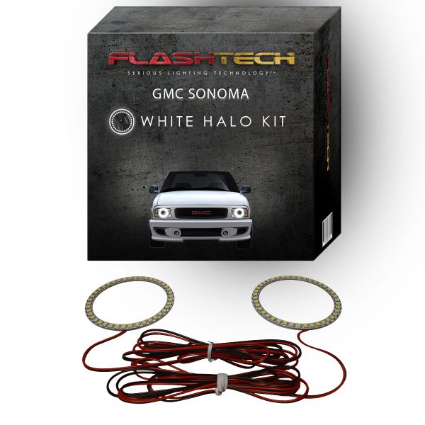 GMC Sonoma White LED Halo Headlight Kit 1994-1997