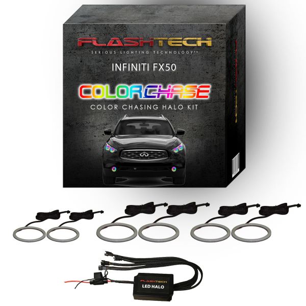 Infiniti FX50 ColorChase LED Halo Headlight and Fog Light Kit 2009-2012