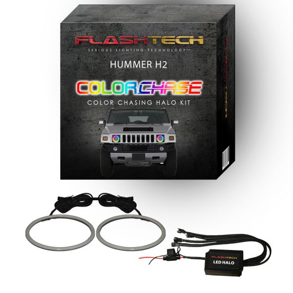 Hummer H2 ColorChase LED Halo Headlight Kit 2003-2009