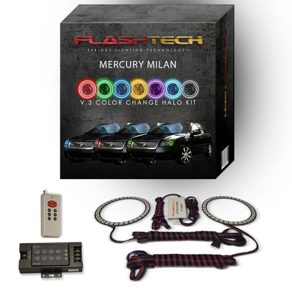 Mercury Milan 2006-2009 V.3 Fusion Color Change LED Halo Headlight Kit with RF Remote