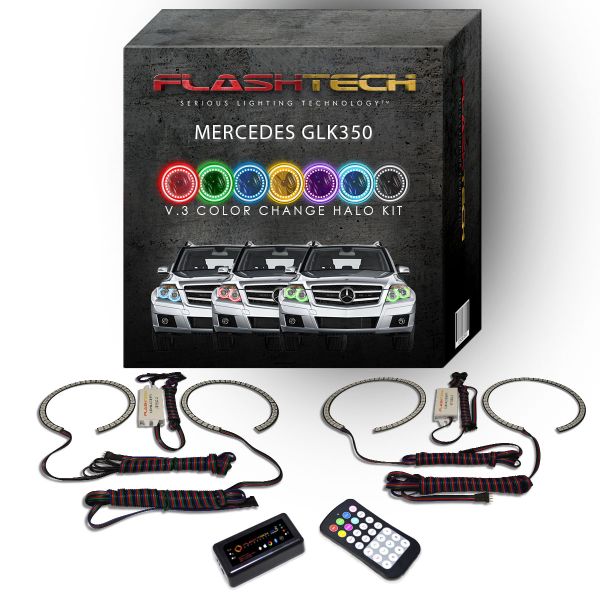 Mercedes GLK 2013-2014 V.3 Fusion Color Change LED Halo Headlight Kit with Bluetooth RF Remote