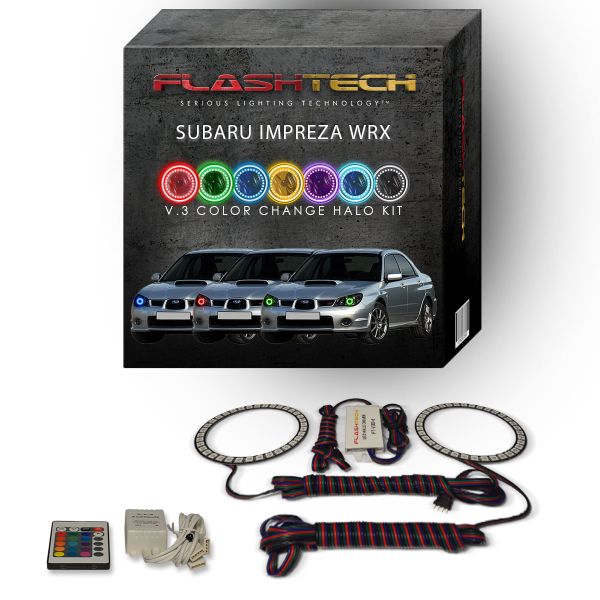 Subaru Impreza WRX 2006-2007 V.3 Fusion Color Change LED Halo Headlight Kit with IR Remote