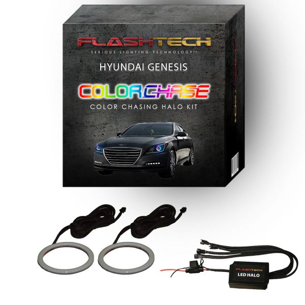 Hyundai Genesis Sedan ColorChase LED Halo Headlight Kit 2015-2016