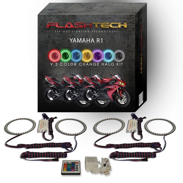 Yamaha R1 2004-2006 V.3 Fusion Color Change LED Halo Headlight Kit with IR Remote