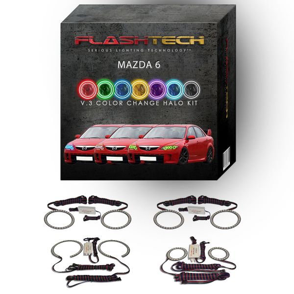 Mazda 6 V.3 Fusion Color Change LED Halo Headlight Kit 2003-2008