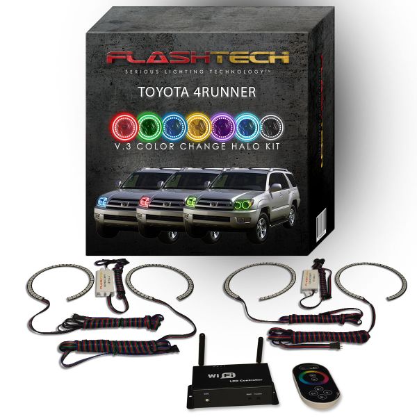 Toyota 4-Runner 2003-2005 V.3 Fusion Color Change LED Halo Headlight Kit with Wifi Remote