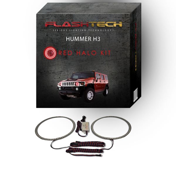 Hummer H3 2006-2010 Red LED Halo Headlight Kit