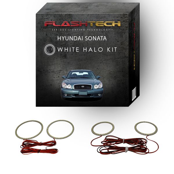 Hyundai Sonata White LED Halo Headlight Kit 2002-2005