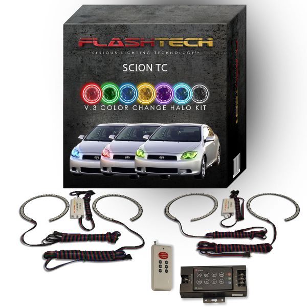 Scion tC 2005-2007 V.3 Fusion Color Change LED Halo Headlight Kit with RF Remote