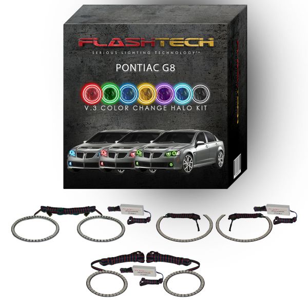 Pontiac G8 V.3 Fusion Color Change Headlight & LED Halo Fog Light Kit 2008-2009