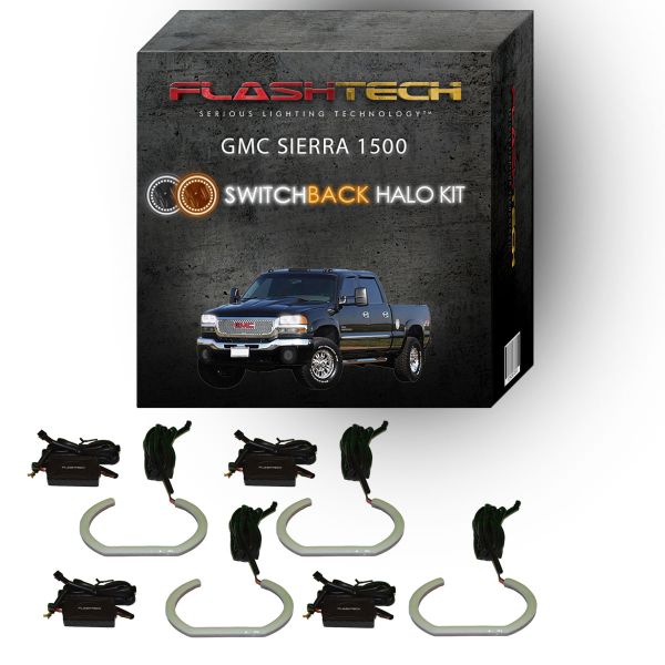 GMC Sierra White LED Halo Headlight Kit 1999-2006