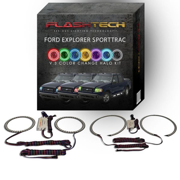 Ford Explorer Sport Trac V.3 Fusion Color Change LED Halo Headlight Kit 2006-2010