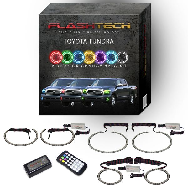 Toyota Tundra V.3 Fusion Color Change Headlight & LED Halo Fog Light Kit 2007-2013 V.3 Fusion Color Change LED Halo Headlight and Fog light Kit with Colorfuse RF Remote