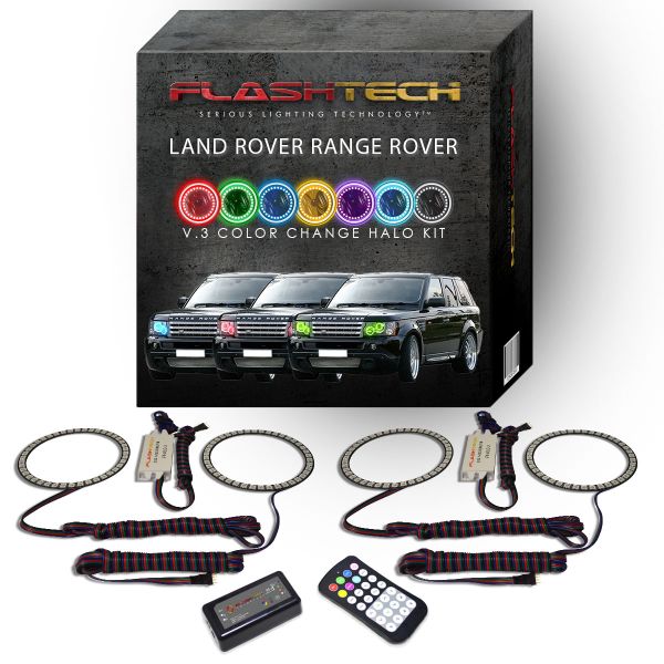 Land Rover Range Rover 2006-2010 V.3 Fusion Color Change LED Halo Headlight Kit with Colorfuse RF Remote
