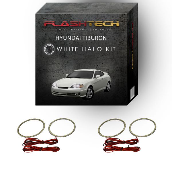 Hyundai Tiburon White LED Halo Headlight Kit 2003-2004