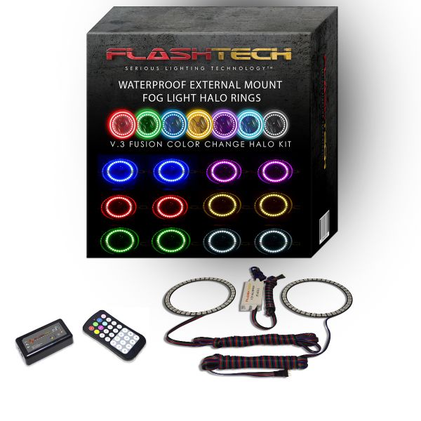 Pontiac G8 2008-2009 V.3 Fusion Color Change External Mount Waterproof LED Halo Fog Light Kit with Colorfuse RF Remote