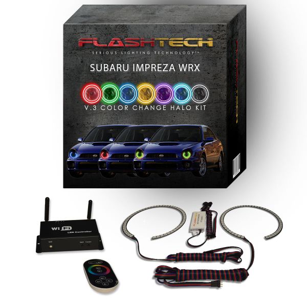 Subaru Impreza WRX 2002-2003 V.3 Fusion Color Change LED Halo Headlight Kit with Wifi Remote