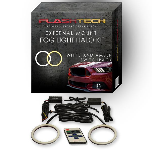 Ford Mustang Roush External Waterproof White & Amber Switchback LED halo Fog Light Kit 2005-2007