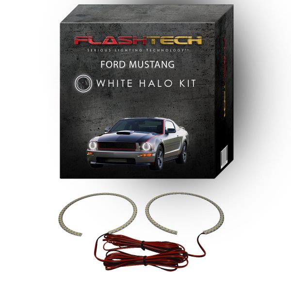 Ford Mustang White LED Halo Headlight Kit 2005-2009