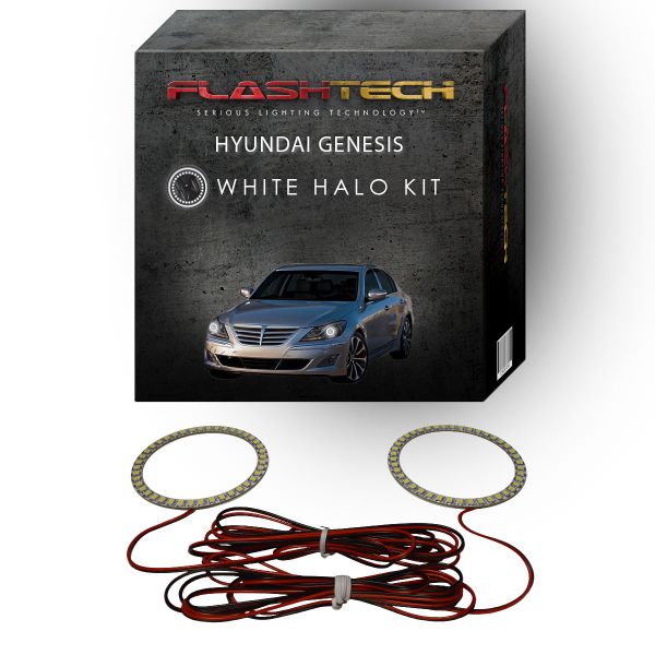 Hyundai Genesis Sedan White LED Halo Headlight Kit 2012-2014