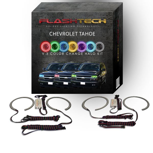 Chevrolet Tahoe V.3 Fusion Color Change LED Halo Headlight Kit 2000-2006
