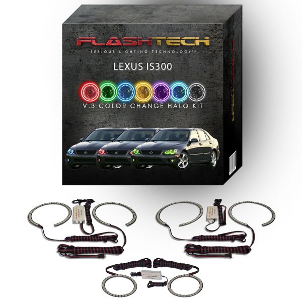 Lexus IS300 V.3 Fusion Color Change Headlight & LED Halo Fog Light Kit 2001-2005
