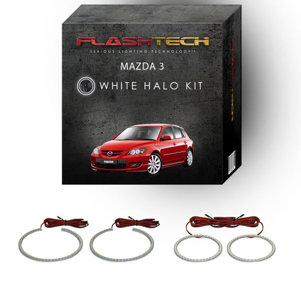 Mazda 3 White LED Halo Headlight Kit 2004-2009