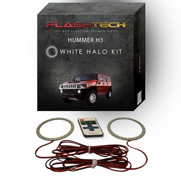 Hummer H3 2006-2010 White LED Halo Fog light Kit with RF Remote
