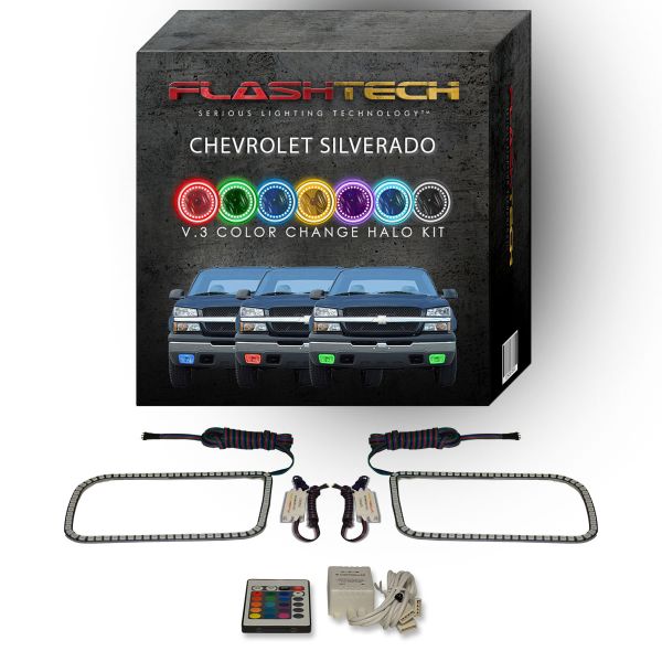 Chevrolet Silverado 2003-2006 V.3 Fusion Color Change LED Halo Fog light Kit with IR Remote