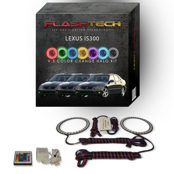 Lexus IS300 2001-2005 V.3 Fusion Color Change LED Halo Fog light Kit with IR Remote